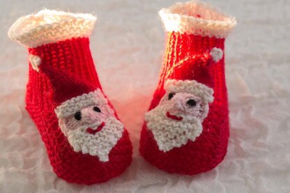 Santa Face Baby Booties