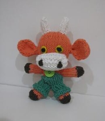 Mini Knitkinz Coral Cow