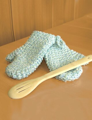 Oven Mitts in Bernat Handicrafter Cotton Twists