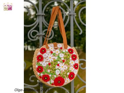 Bright summer bag with poppies