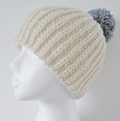 Chunky Rib Pom Pom Hat