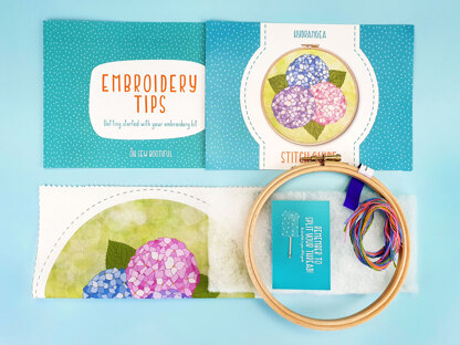 Oh Sew Bootiful Hydrangea Embroidery Kit - 6in