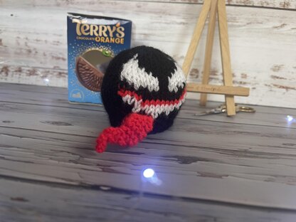 Venom Inspired Chocolate Orange Cover Knitting Pattern