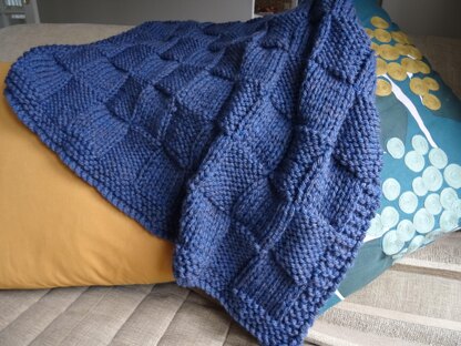 Baby blanket chunky blue