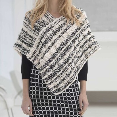 Newsprint Poncho in Lion Brand Wool-Ease Thick & Quick - L32425