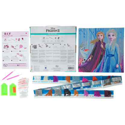 Crystal Art Elsa, Anna & Olaf, 30x30cm Diamond Painting Kit