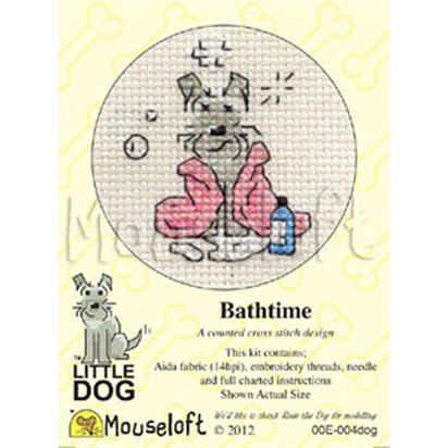 Mouseloft Bathtime Little Dog Kit Cross Stitch Kit - 85 x 110 x 10