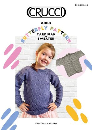 2314 Girls Butterfly Sweater & Cardigan