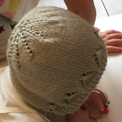 Zig-zag and star baby bonnets