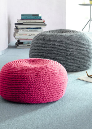 Blia Seat Pouf in Schachenmayr Boston - S10765 - Downloadable PDF