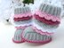 Baby Booties Baby Hat Knitted Baby Set with Crochet Finishing work