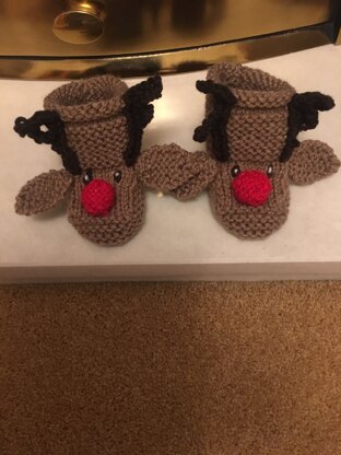 Reindeer Baby Booties