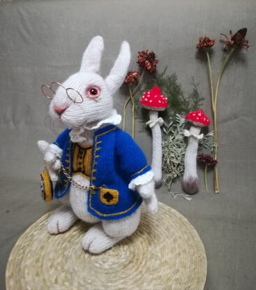 Knitting Patterns - Knit White Rabbit inspired by Alice in Wonderland