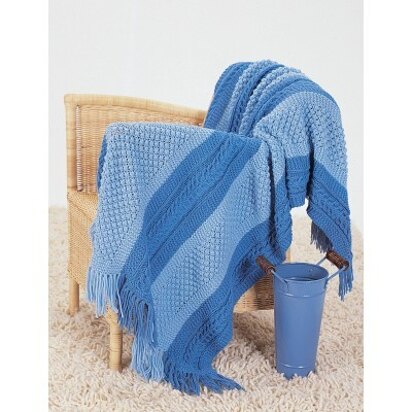 shade of Blue Blanket in Bernat Satin