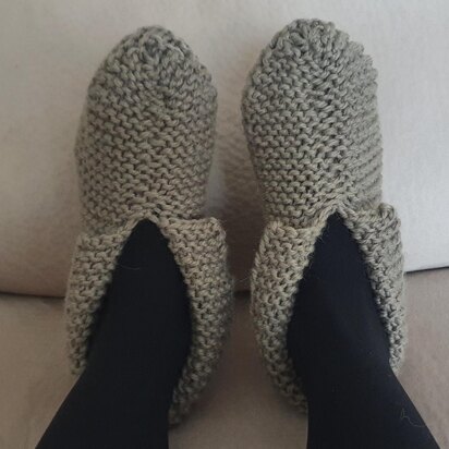 Sampson - Chunky garter stitch slippers with cuff