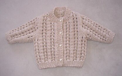 Jenna - babies 8ply lace cardigan