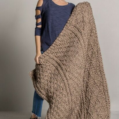 Gansey Throw in Premier Yarns Mega Tweed - Downloadable PDF