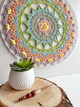 Happy Spring Mandala Crochet pattern by K.A.M.E. Crochet