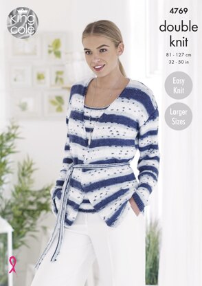 Ladies' Cardigan & Top in King Cole Cottonsoft Crush DK - 4769 - Downloadable PDF