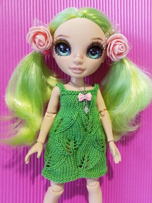 Dress "Spring leaves" for fashion Rainbow dolls