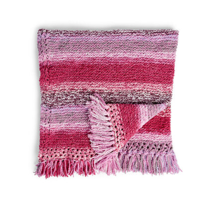 Wrapped in Heather Knit Blanket in Bernat Blanket Breezy - Downloadable PDF