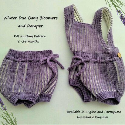 Winter Duo Baby Bloomers and Romper