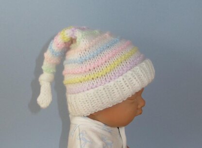 Baby Candy Stripe Topknot Pixie Hat