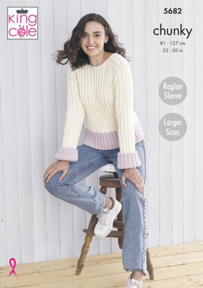 Sweater and Cardigan Knitted in King Cole Subtle Drifter Chunky - 5682 - Downloadable PDF
