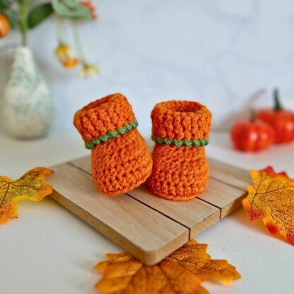 Pumpkin Baby Booties