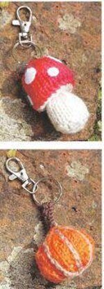 Toadstool and Pumpkin Keyrings