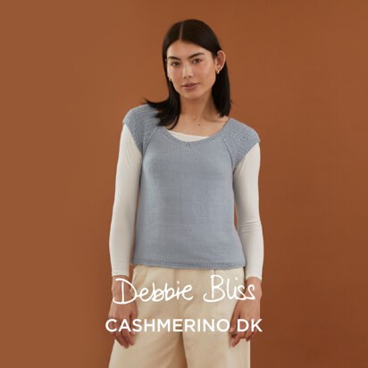 Angelica - Top Knitting Pattern for Women in Debbie Bliss Cashmerino DK