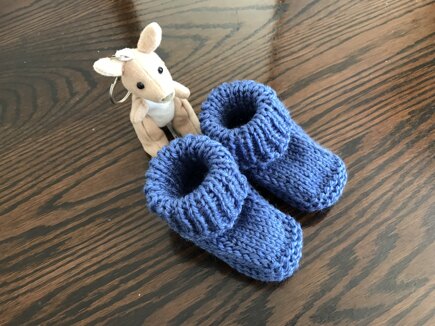 Booties for Louis from left over yarn #2