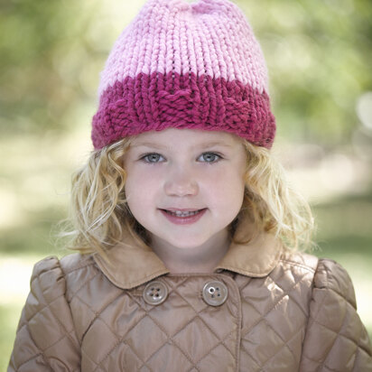 Dip Dye Hat Family in Lion Brand Wool-Ease Thick & Quick - L32103