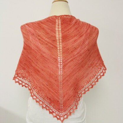 B6 Basic Triangle Shawl - Knitting Pattern for Women in Valley Yarns Valley Yarns Charlemont Hand Dyed