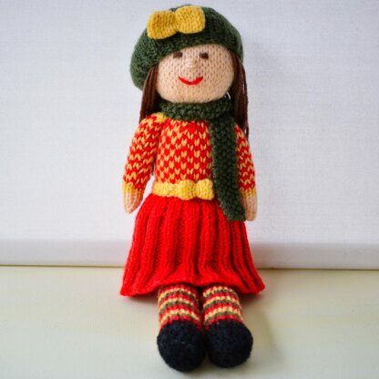 Aster Rag Doll Knitting Pattern - Toy Knitting Pattern