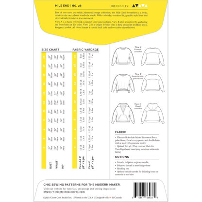 Closet Core Patterns Mile End Sweatshirt CCP026 - Sewing Pattern