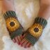 Sunflower Fingerless Gloves