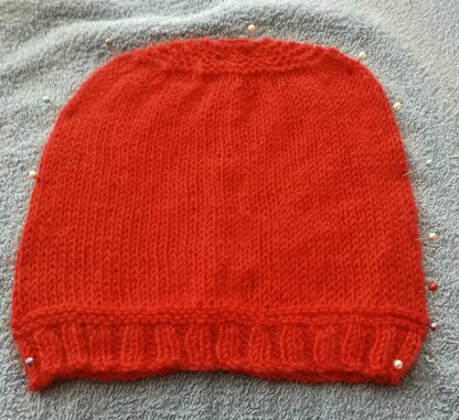 Bright red beanie