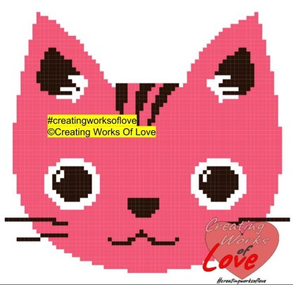 Pink Cat Head Stitch Graphgan