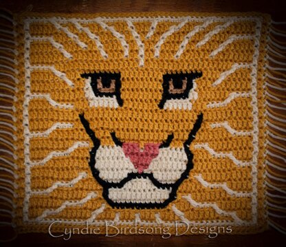 Wild Heart Mosaic Crochet square - Leo the Lion