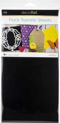Therm O Web Deco Foil Flock Transfer Sheets 6"X12" 4/Pkg - Black Velvet