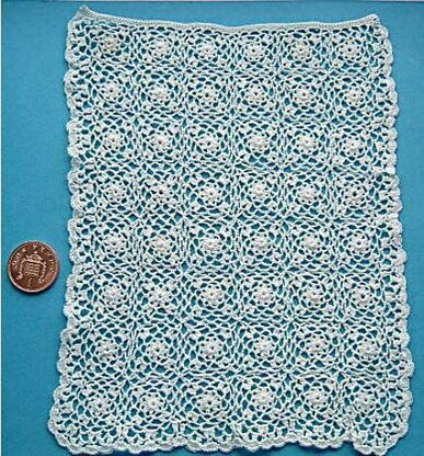 1:12th scale cranesbill lace bedspread