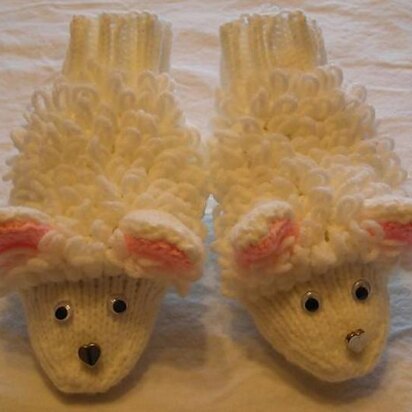 Knit Adult Sized Sheep Slippers