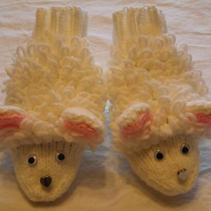 Knit Adult Sized Sheep Slippers - knitting pattern