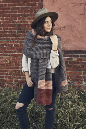 Level Up Blanket Scarf in Lion Brand Hue & Me - M20285-TWH - Downloadable PDF