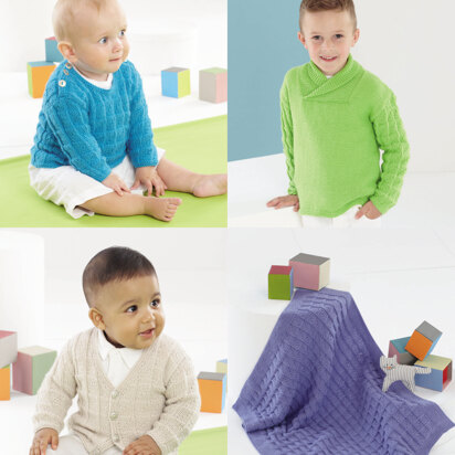 Boy's Sweaters, Cardigan & Blanket in Sirdar Snuggly DK - 4880 - Downloadable PDF