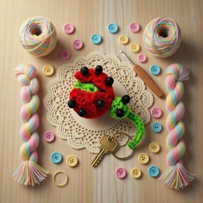 Crochet Ladybug Keychain Pattern – PDF + Video Tutorial