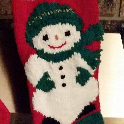 Snowman Fringe Stocking