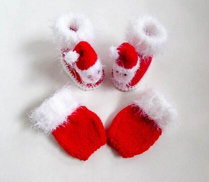 Santa Baby Booties and Mittens