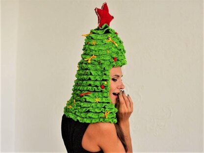 Crochet Christmas tree hat